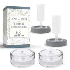 Fermentation Kit - Set of 2 Glass Easy Grip Fermentation Weights & Mason Jar ...
