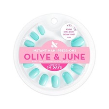 Olive & June Press-On Fake Nails - XS Round - Ocean Velvet - 42ct
