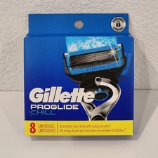 Gillette Fusion ProGLIDE Chill 8 Count Razor Blades NIB 5 blades Per Cartridge 