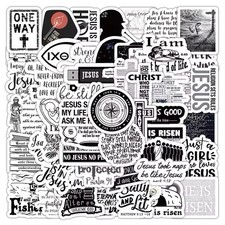20 Random Black  White Jesus Christianity Stickers Faith Decal Free Shipping 