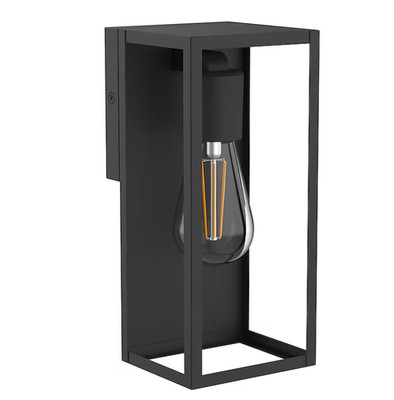 Lutec outdoor 10 inch hardwired wall light matte black