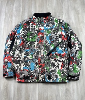 BRP Ski-doo Snowmobile Nylon Outer Shell Jacket Kids Youth Size 16 Multi Color