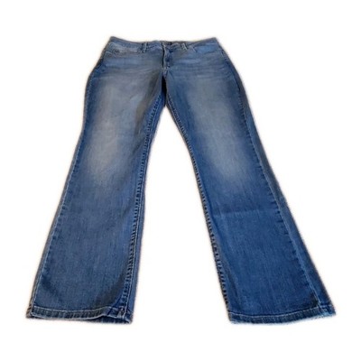 Lee jeans women 16 Long regular fit Straight Leg High Rise Secretly Shapes Blue