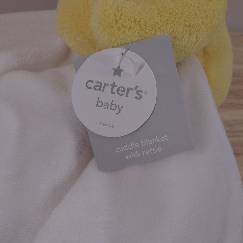 Carters Yellow Duck Rattle Hugging White Baby Chick Security Blanket Lovey New - Picture 3 of 10