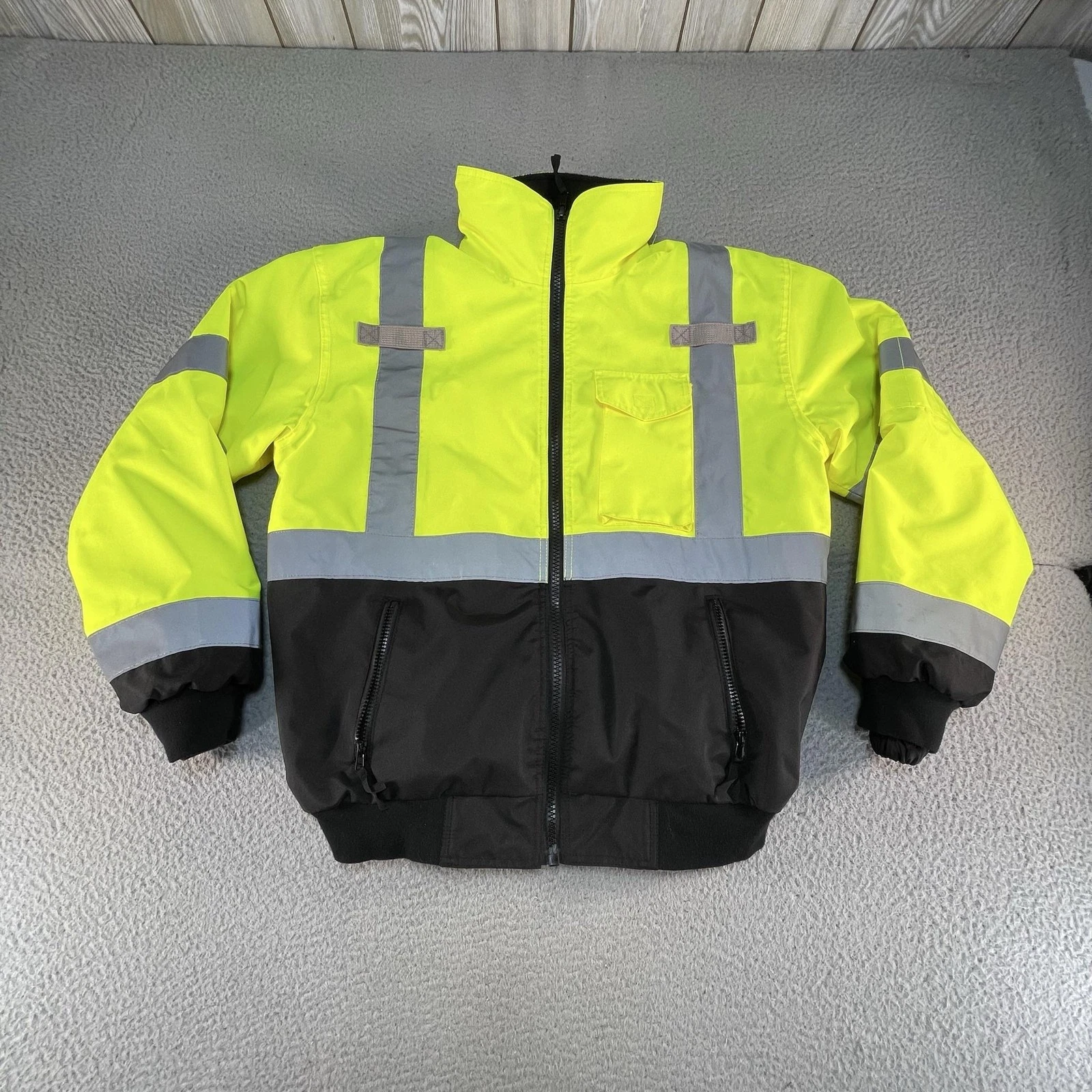 Radians Radwear Hi Vis Reflective Jacket Mens Medium Yellow Workwear Bomber image 1