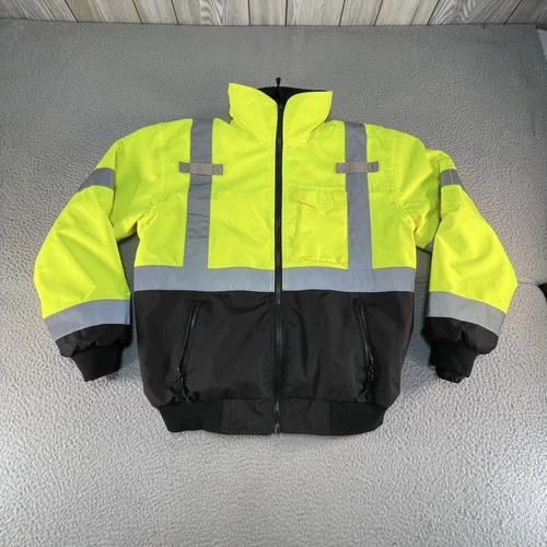 Radians Radwear Hi Vis Reflective Jacket Mens Medium Yellow Workwear Bomber - product listing photo