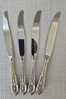 Rose Point by Wallace 4 Place Sterling Knives /Stainless Blades 9"
