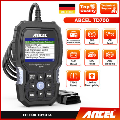  ANCEL TD700 Alle System OBD2 Diagnosegerät KFZ Fehlerauslesegerät für Toyota