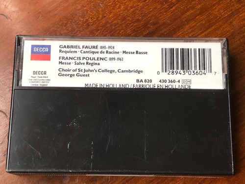 faure requiem - choir of st johns college cambridge - george guest . cassette - Picture 2 of 2