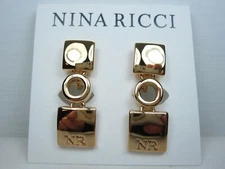 Nina Ricci Gold Plated Clip Earrings - 3387