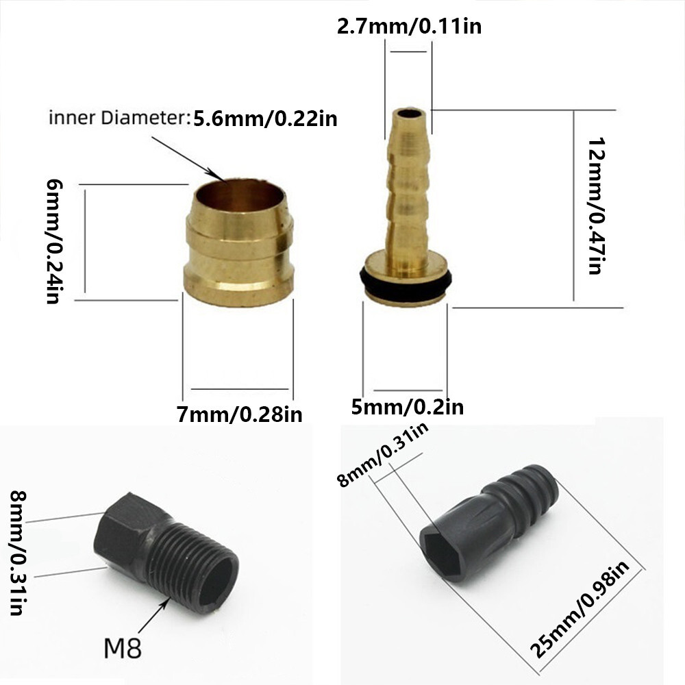 Tektro Olive Hose Olive Insert Bike Disc Brake Hose Insert, 10 Set