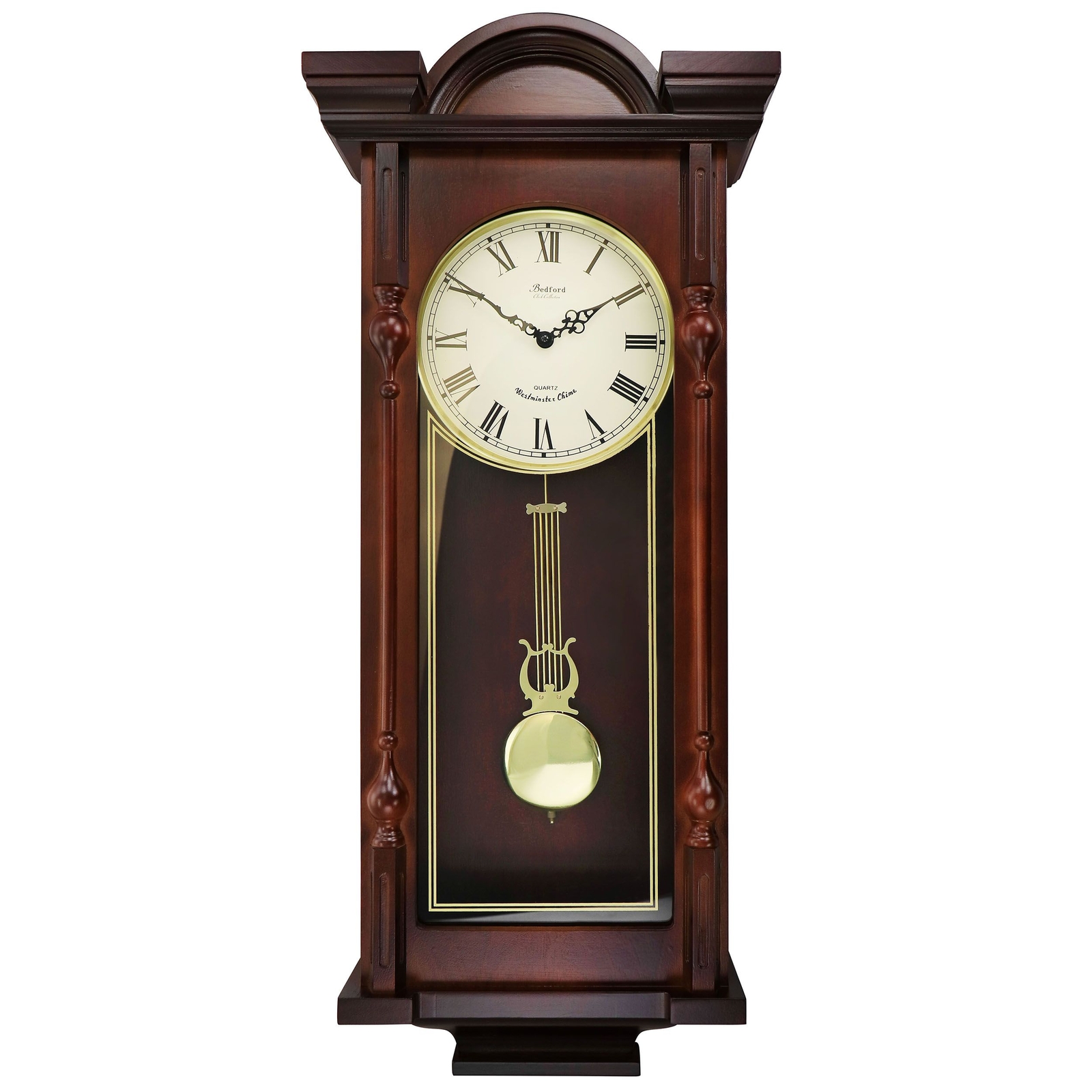 Коллекция часов Bedford Clock Collection Большие 31-дюймовые настенные часы с маятником в античном стиле