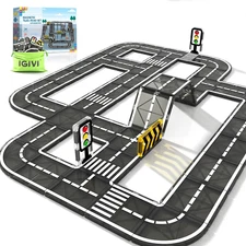 Magnetic Tiles Road Expansion Pack, STEM Magnet Building Blocks for Toddler Kids