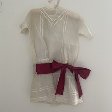 Antique Girl Child Dress Edwardian White Lace Drop Waist Chest 31 Original 1890