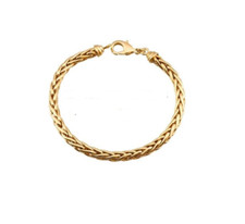 Bracelet maille palmier 19cm plaqué or 18 carats 750/000 garanti