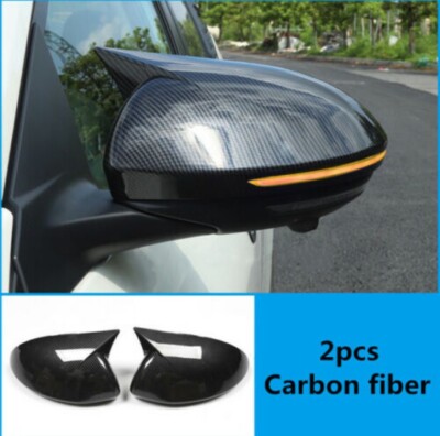 Carbon Fiber Side Ox Horn Rearview Mirror Cover Trim For Kia Optima K5 2016-2020