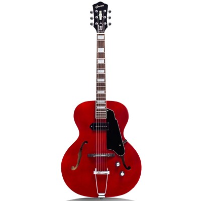 Grote Jazz Electric Guitar with Hollow Body Chrome Hardware (Red