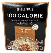 Better Oats 100 Calorie Cinnamon Roll with Flax Seeds Instant Oatmeal 9.8 oz