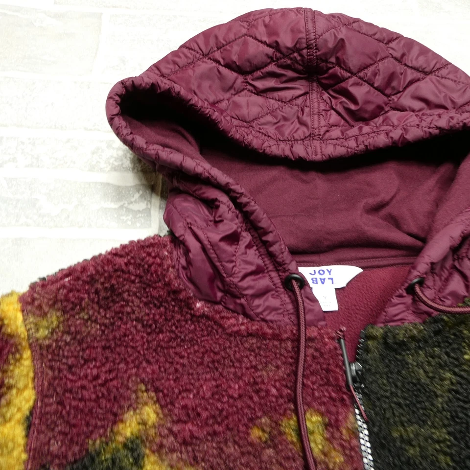 Joy Lab Hoodie Womens Small Fleece Jacket Full Zip Hooded Cropped - Image 3 of 4