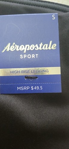 Aèropostale hoch geschnittene Medienleggings 2 Taschen Größe Small schwarz modern neu mit Etikett - Bild 14 von 18