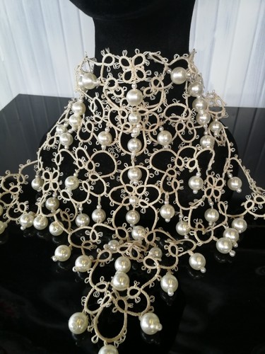 choker woman jewelry luxury collier collar weeding necklace macrame pearls bib - Picture 10 of 24