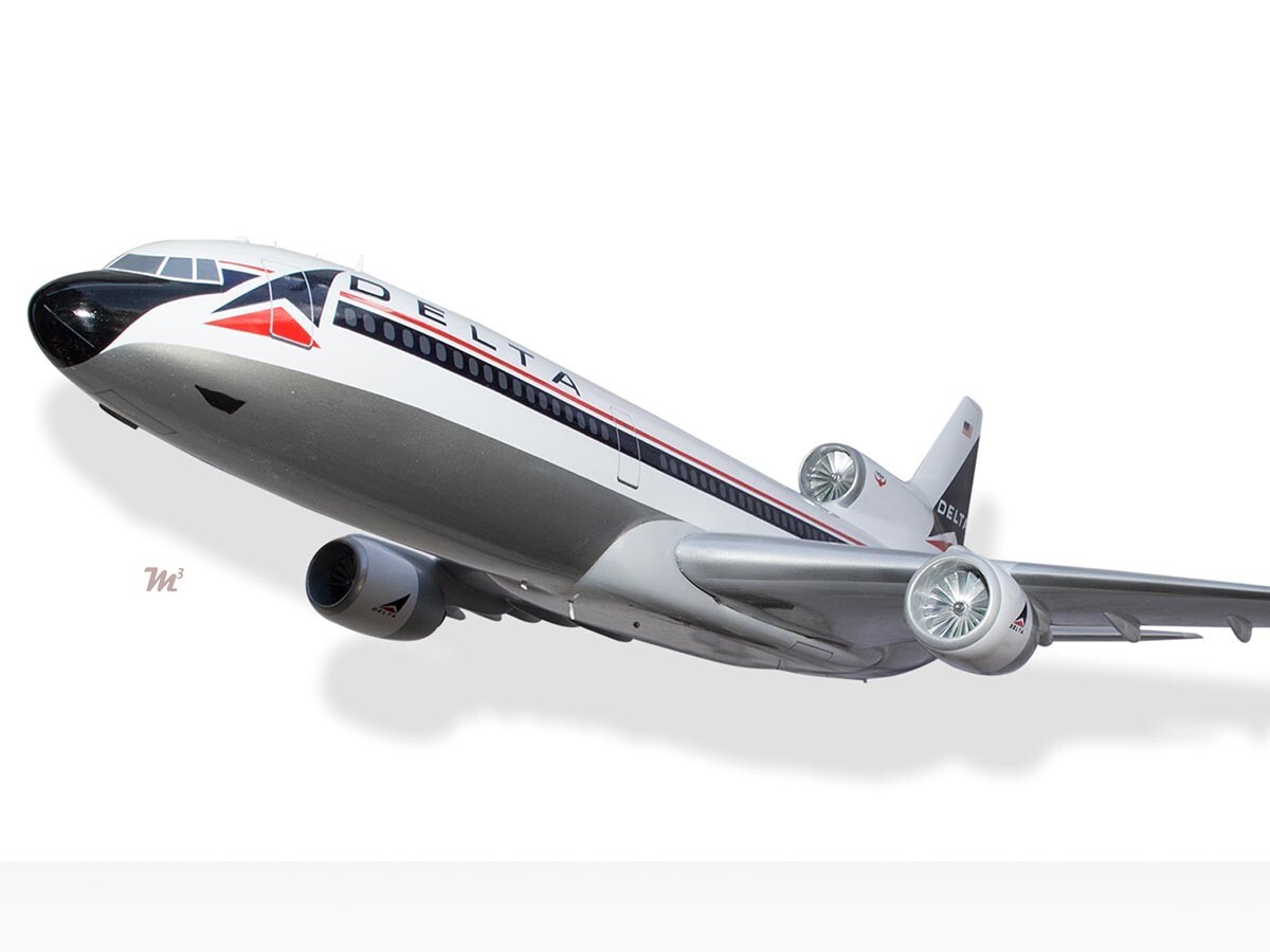 Lockheed L-1011-385 Tristar Delta Airlines Desk Wood Airplane