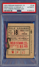 1933 NCAA College Football Fordham Rams vs Oregon Ticket PSA Vince Lombardi