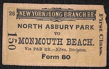 New York & Long Branch Railroad 1895 Monmouth Beach / North Asbury Park #150