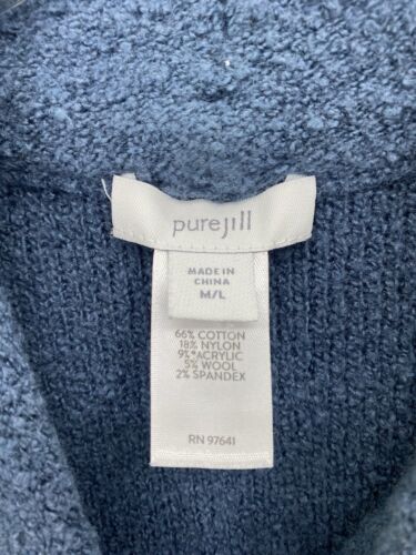 Pure Jill J.Jill maglione donna blu oversize pullover con cappuccio taglia M/L - Foto 3 di 9