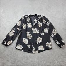 Lucky Brand Tunic Womens XS Trapeze Micro Floral Crochet Boho Peasant Blouse Top