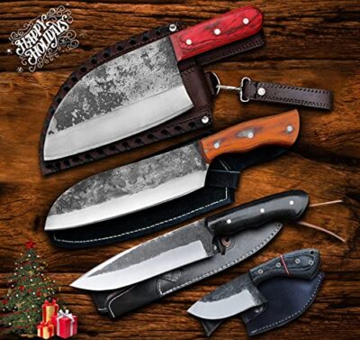 Serbian Outdoor 4 pcs Knife Gift Set, Outdoor Knives Set, Chef knife for Outdoor