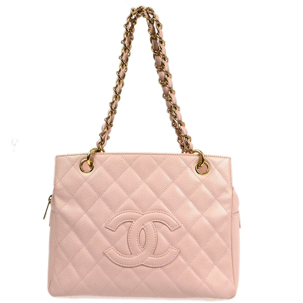 Chanel Caviar Chevron Quilted Medium Boy Flap Light Green