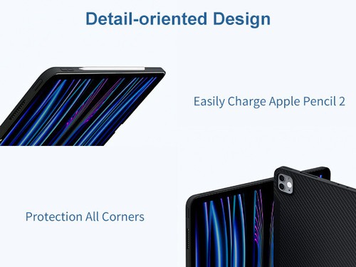 For Apple iPad 11 12.9 Air 1st 2nd 3rd 4th 5th Gen Carbon Fiber Back Case Cover - Picture 9 of 24