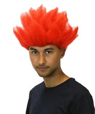 Men Red Wig Spiky Hair for Cosplay Red Dragon Saiyan Anime Costume Fancy HM-023