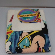 Mickey Mouse Towel Set Bath, Washcloth New on display hangar. "Bubble Buddies"