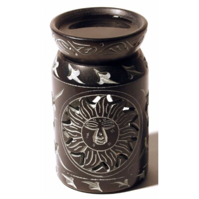 Aromalampe ZYLINDER MIT SONNE Black Stone 6 x 10 cm Duftlampe Öllampe Diffuser