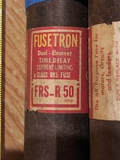 FUSETRON FRS-R-50 50 AMP DUAL ELEMENT TIME DELAY FUSE 600 VAC tested lot of 3