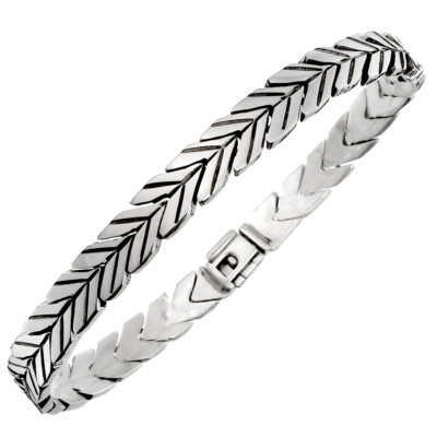 Taxco 950 Sterling Silver Puzzle V-Link Bracelet – Mexican Jewelry