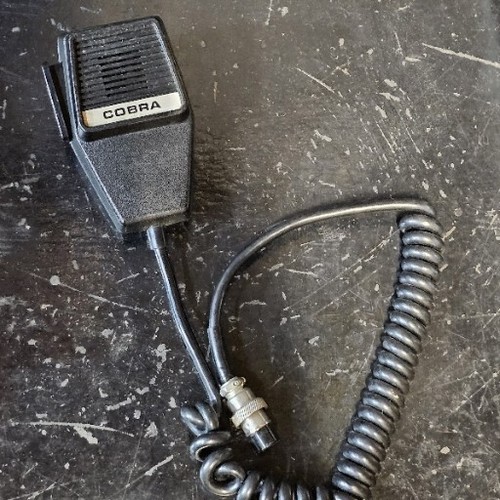 Cobra CB Radio Microphone Handheld Black 5 Pin Vintage Chorded Push Button Mic - Zdjęcie 4 z 4