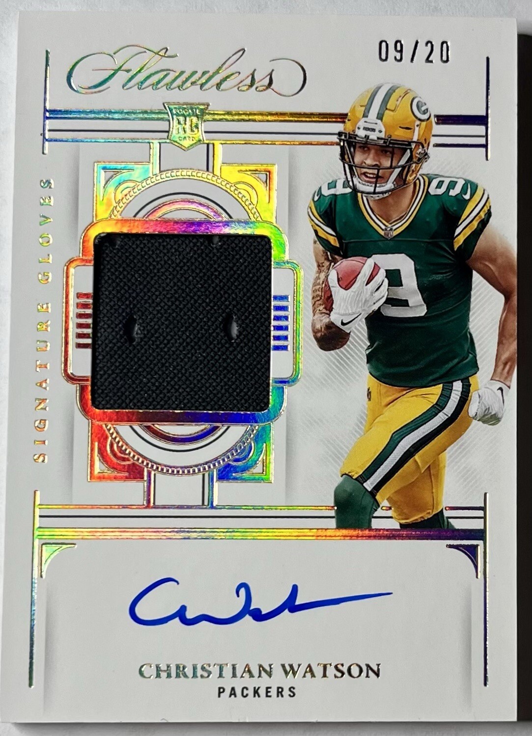 Christian Watson 2022 Flawless Signature Gloves Rookie Auto 9/20 Number Match 🔥