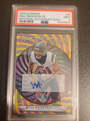 2023 Panini Illusions Will Anderson JR #40 (RC) Mystique-Auto-Gold 