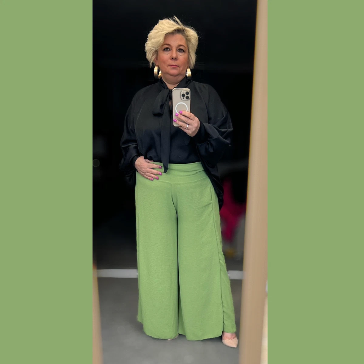 Ladies plus size hotsell wide leg trousers