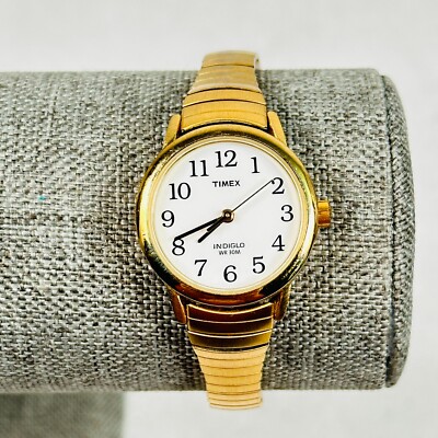 Timex Watch Womens 25mm Easy Reader Indiglo Gold Tone Expansion New Battery