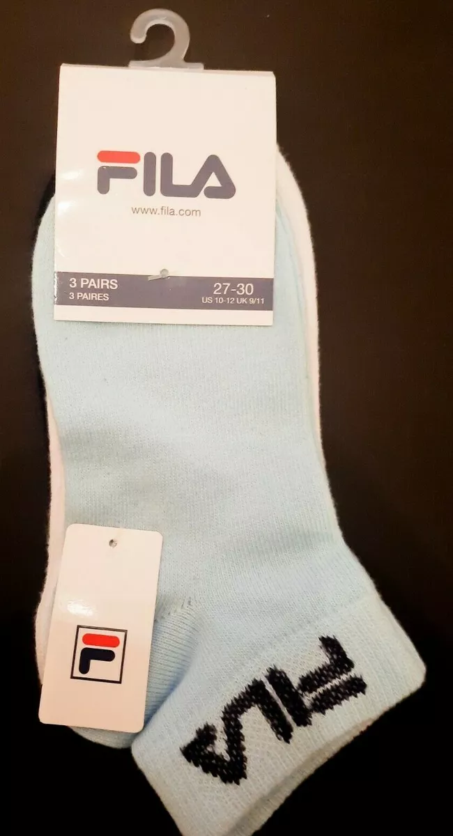 FILA Kids Socks pack of 3 pairs UK 9 11 EU 27 30