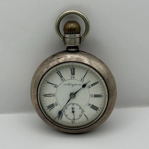 Elgin Veritas Pocket Watch Grade 239 American Coin Case Antique Parts Repair