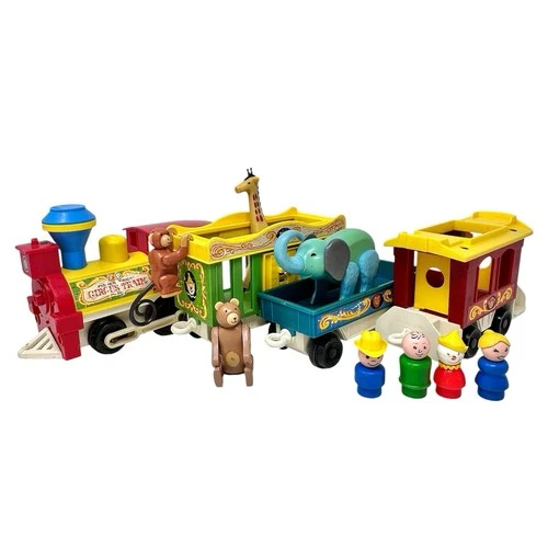 Vintage 1970’s Fisher-Price Little People Circus Train Set Lot w Figures Animals