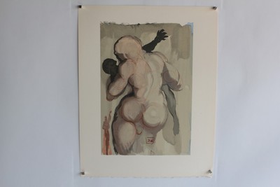 SALVADOR DALI Lithographie Die göttliche Komödie Die Toten durch Gewalt...