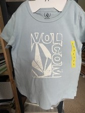NWT 2pc Volcom Light Blue Logo Shirt Gray Shorts Set sz 5