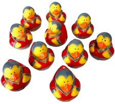 LOT OF 10 RED 2" SPACE EXPLORER CRUISING DUCKS RUBBER DUCKIES CRUISE DUCK