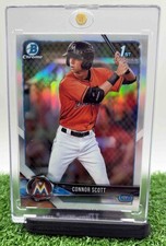 2018 Bowman Draft Connor Scott #BDC-158 Chrome Refractor 1st Prospect Marlins